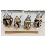 4 small steins - 3 are German