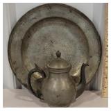 2pcs pewter - plate is English, John Townsend