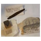 3 REALLY interesting pcs - stamp used on tomahawk