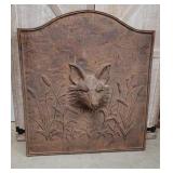 Cast iron Fox fireplace backer - 23"x26" & s