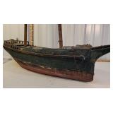 Amazing folksy ship with beautiful old crackled