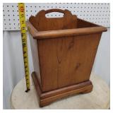 Wooden trash can