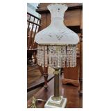 Neoclassical Brass Sinumbra lamp w/cut glass shade