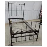 Brass and iron bed with springs 72"43"