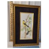 Birds on milk glass panel - Beautiful hand