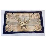 Early stag hooked rug approx 30"x52" - needs