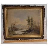 Oil on canvas - trees - artist signed HJ Benner