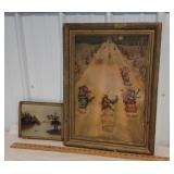 Small painting - sailing boats, and winter print