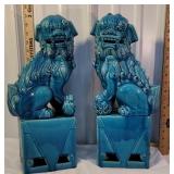 Pair of large Chinese foo dog statues