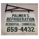 Palmers refrigeration sign with heavy steel