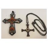 Italian Mosaic Cross and Cross necklace