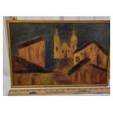 Mid-century Oil painting on Masonite