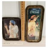 2 tin Coca Cola trays