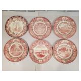 6 Historical Places Plates by Wedgewood Made in