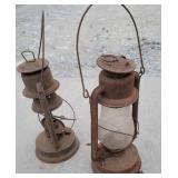 2 barn lanterns - damaged