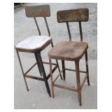 2 industrial stools