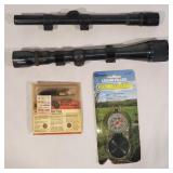 2 Gun Scopes, Accessories & Compass