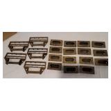 Furniture Hardware - 5 iron pulls, 15 brass pulls