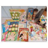 Retro Lot of Paper Dolls & Tinker Toys
