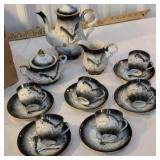 Japanese Dragonware tea set w/orig box - the lid
