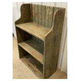 Primitive pine crock shelf w/ original green