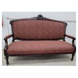 Walnut loveseat - Professionally reupholstered