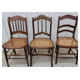3 Caned seat chairs - good seats