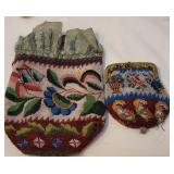 2 Victorian beaded bags w/notes