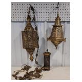 3 ornate Brass lights