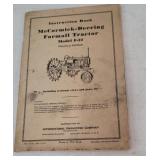 McCormick-Deering Farmall tractor mod f-12 book