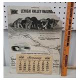 1896 Lehigh Valley railroad calendar - top corner