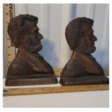 Pair of large bronze Abraham Lincoln bookends