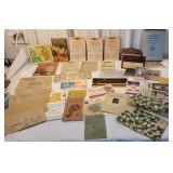 Box misc.. early calendars, ink blotters,