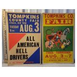2 cardboard posters - Tompkins County Fair -