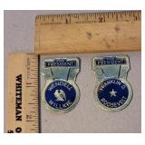 President cardboard/foil button? - Wendell