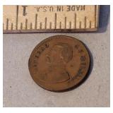 Civil War US general GB McClellan copper token