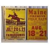 2 cardboard posters - Cortland rotary club horse