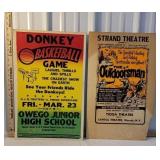 2 cardboard posters - Owego donkey basketball