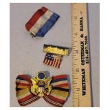 3 political ribbons/pin