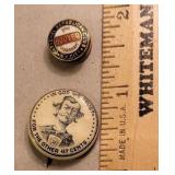2 political buttons - Hoover, & In God We trust