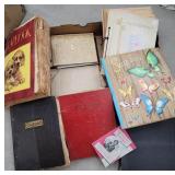 Large pile a vintage scrapbooks - greeting cards,