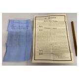 1845 London store register & memoriam letter -