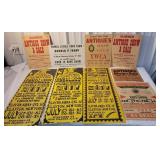 9 antique and coin show posters - mostly local