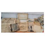 Box early newspaper scrapbooks & newspapers along