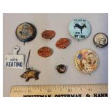 Political buttons - keating, wilkie,