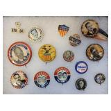Group of political buttons - roosevelt, Johnson