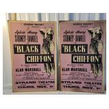 2 Ithaca strand theater posters - black chiffon