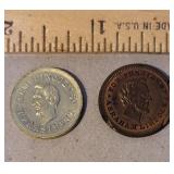 2 Abraham Lincoln coins / tokens campaign