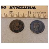 2 political token/coins - lincoln/ Washington