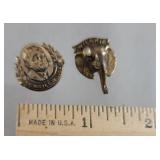 2 Willkie pins - one is missing the pin